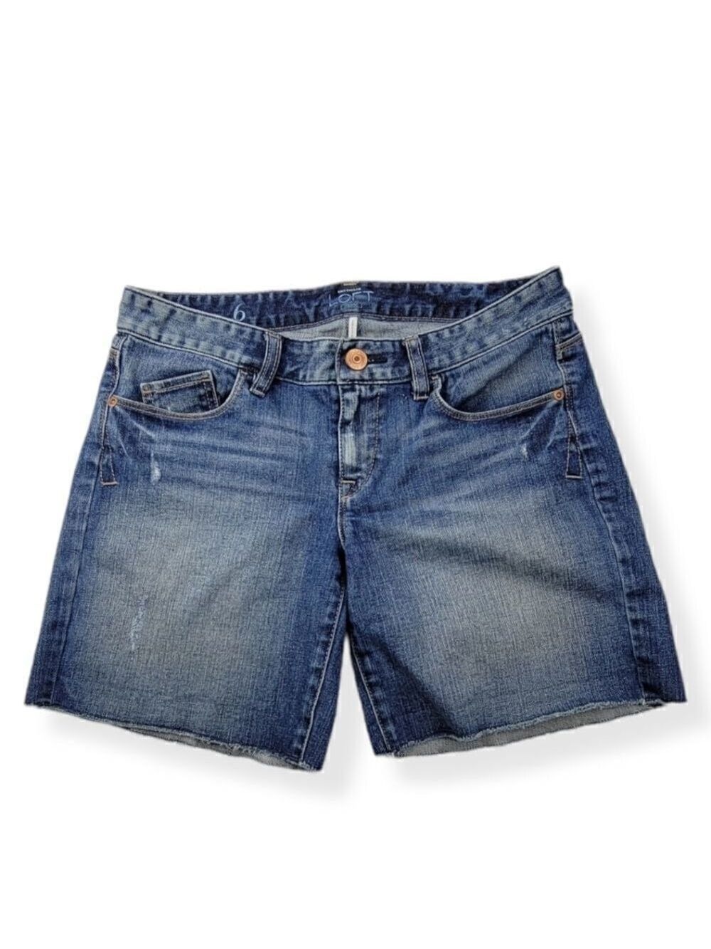 LOFT distressed raw hemline Bermuda Shorts Size 28/6